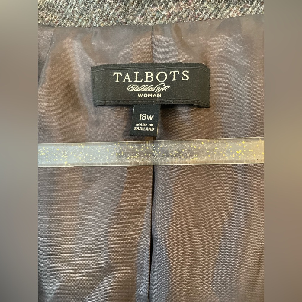 Talbots Wool Gray Charcoal Blazer Jacket Career Casual Womens Size 18w Classic - Picture 4 of 6